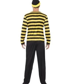 Smiffys Odlaw Where's Wally? Black & Yellow Adult Costume For Men Mens
