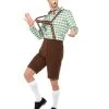 Smiffy's Mens Alpine Bavarian Oktoberfest Brown Short Lederhosen Costume