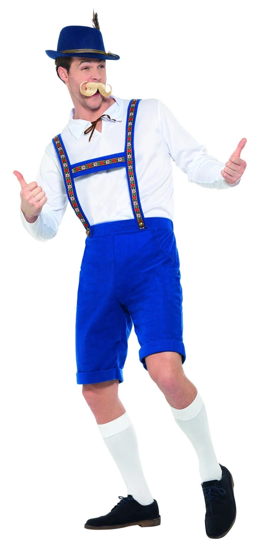 Smiffy's Oktoberfest Bavarian Blue Short Lederhosen Costume Mens 4 Smiffy's Oktoberfest Bavarian Blue Short Lederhosen Costume Mens