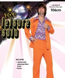 Tomfoolery Mens Orange Disco Suit