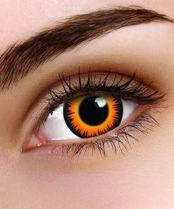 ColourVue Werewolf Halloween Contact Lenses Orange Eye Contacts 3 Months Womens