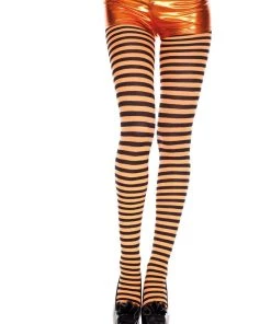 Music Legs Womens Striped Coloured Tights Fancy Dress Stockings