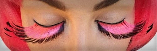 Carnival Products Oversized Pink & Black False Eyelashes Womens 4 Carnival Products Oversized Pink & Black False Eyelashes Womens