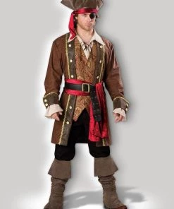 In Character Pirate Captain Skullduggery Mens Hire Costume
