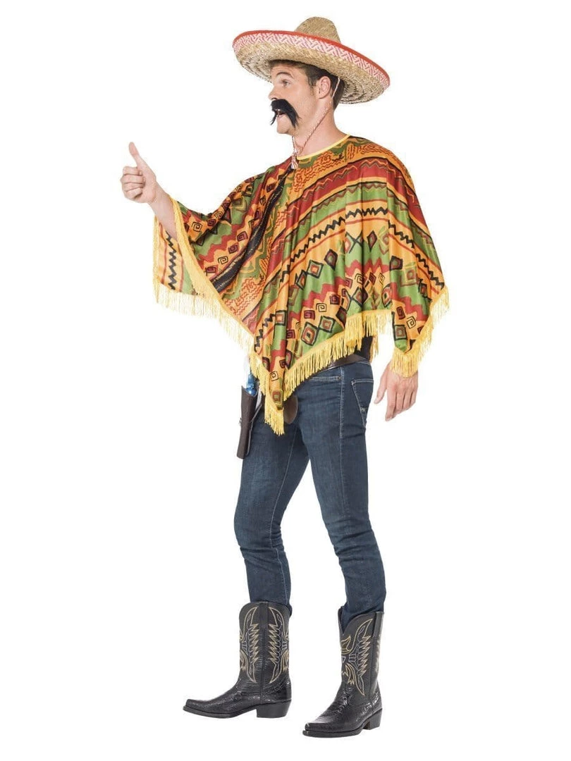 Smiffy's Poncho Mexican Instant Costume Set Mens 4 Smiffy's Poncho Mexican Instant Costume Set Mens
