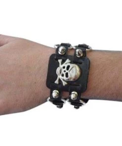 Carnival Products Buy Costumes Punk Skull Wristband 80s Costume Accessory