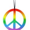 Carnival Products Rainbow Peace Sign Necklace