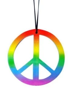 Carnival Products Rainbow Peace Sign Necklace