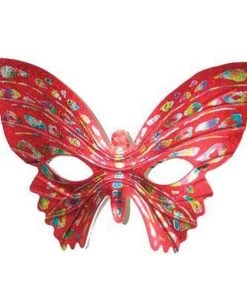 Tomfoolery Butterfly Red Masquerade Ladies Costume Mask