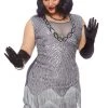Leg Avenue Roaring Roxy 1920's Silver Sequin Curvy Gatsby Flapper Costume