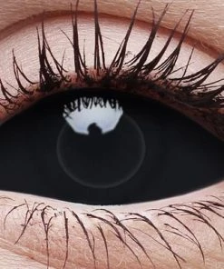 ColourVue Womens Coloured Sabertooth Black Full Eye Sclera Contact Lenses Halloween Contacts