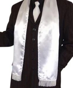 Carnival Products Mens Scarf Gangster White 1920s Costume Fancy Dress Accessory