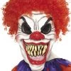 Smiffy's Clown Scary Mask With Red Curly Hair Buy Costumes