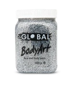 Global Colours Buy Costumes Silver Glitter Body And Face Paint