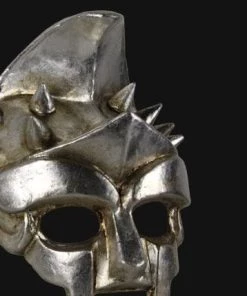Carta Alta Gladiator Silver Mask Male Venetian Masquerade
