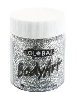 Global Colours Buy Costumes Silver Glitter Body And Face Paint