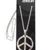 Carnival Products Peace Sign Hippie Silver Metal 60's Necklace