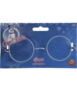 Smiffy's Round Silver Wire Framed Santa Claus Glasses Womens
