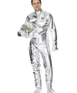 Smiffys Spaceman Costume Silver Jumpsuit