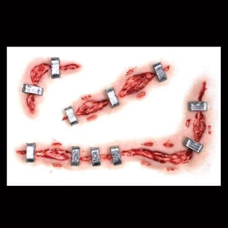 Tinsley Transfers Stapled Face Wound Scars Halloween Costume Makeup 3D FX Transfers 4 Tinsley Transfers Stapled Face Wound Scars Halloween Costume Makeup 3D FX Transfers