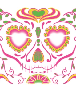 Tinsley Transfers Womens Sugar Woman Face Temporary Tattoo