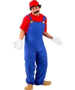 Sweidas Super Plumber Adult Costume M. Video 80s Game Fancy Dress Mens