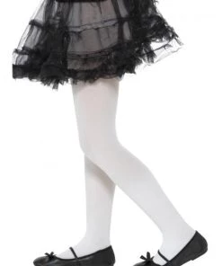 Smiffy's Tights Girls White Opaque