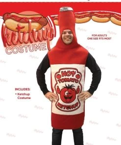Tomfoolery Tomato Sauce Bottle Costume Womens