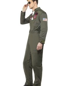 Smiffy's Top Gun Maverick Fighter Pilot Flight Suit And Aviator Sunglasses