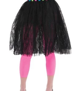 Amscan Totally 80s Black Lace And Tulle Skirt Womens