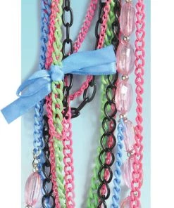 Amscan Womens Totally 80s Bright Multi Chain Necklace With Bows