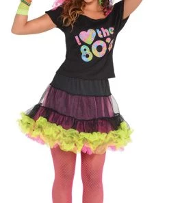 Amscan Womens Totally 80s Reversible Tulle Tutu Skirt