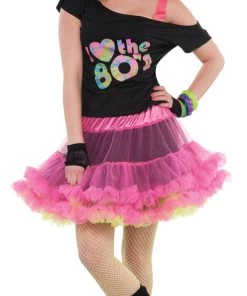 Amscan Womens Totally 80s Reversible Tulle Tutu Skirt