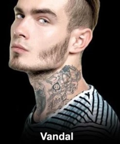 Tinsley Transfers Vandal Neck Tattoo