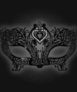 Carta Alta Heart Design Venetian Female Filigree Mask