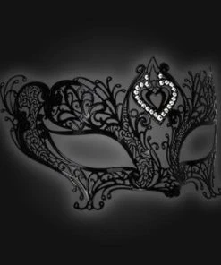 Carta Alta Heart Design Venetian Female Filigree Mask