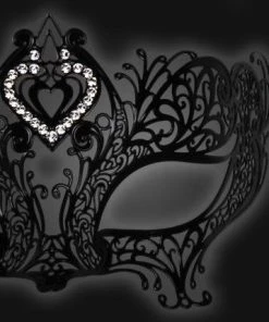 Carta Alta Heart Design Venetian Female Filigree Mask