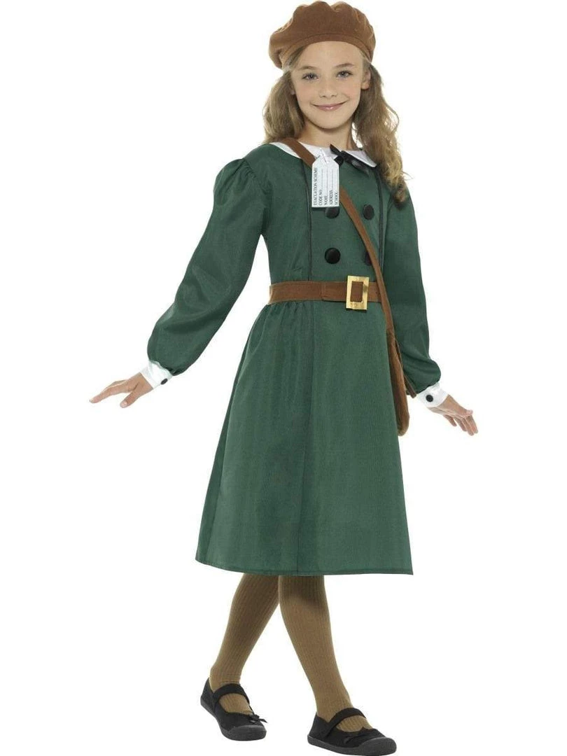 Smiffys Historical WW2 Evacuee Girl Children's Costume Tween 4 Smiffys Historical WW2 Evacuee Girl Children's Costume Tween