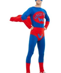 Smiffy's Wally Man Super Hero Jumpsuit Costume