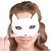 Tomfoolery Cat White Masquerade Mask With Whiskers Womens