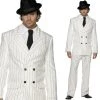Smiffy's Gangster White Pin Striped Costume Suit