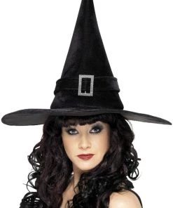 Smiffy's Womens Witch Hat With Silver Buckle