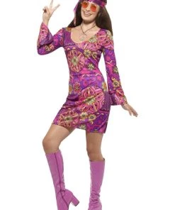 Smiffy's Woodstock Hippie Chick Ladies Fancy Dress Costume