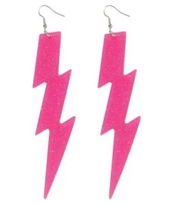 Tomfoolery Lightning Bolt Earrings 80s Buy Costumes