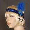 Interalia Womens Woven Flower Blue Flapper Headband Deluxe
