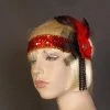 Interalia Felt Flower Flapper Headband Deluxe Red