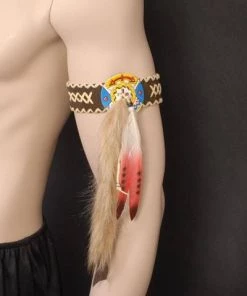 Interalia Native American Indian Costume Armband With Feathers Mens