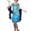 Smiffy's Womens Flirty Flapper 1920s Blue Costume For Women