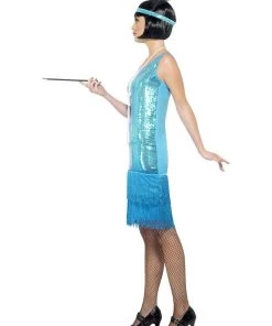 Smiffy's Womens Flirty Flapper 1920s Blue Costume For Women