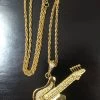 Carnival Products Mens Guitar Necklace Gold Metal